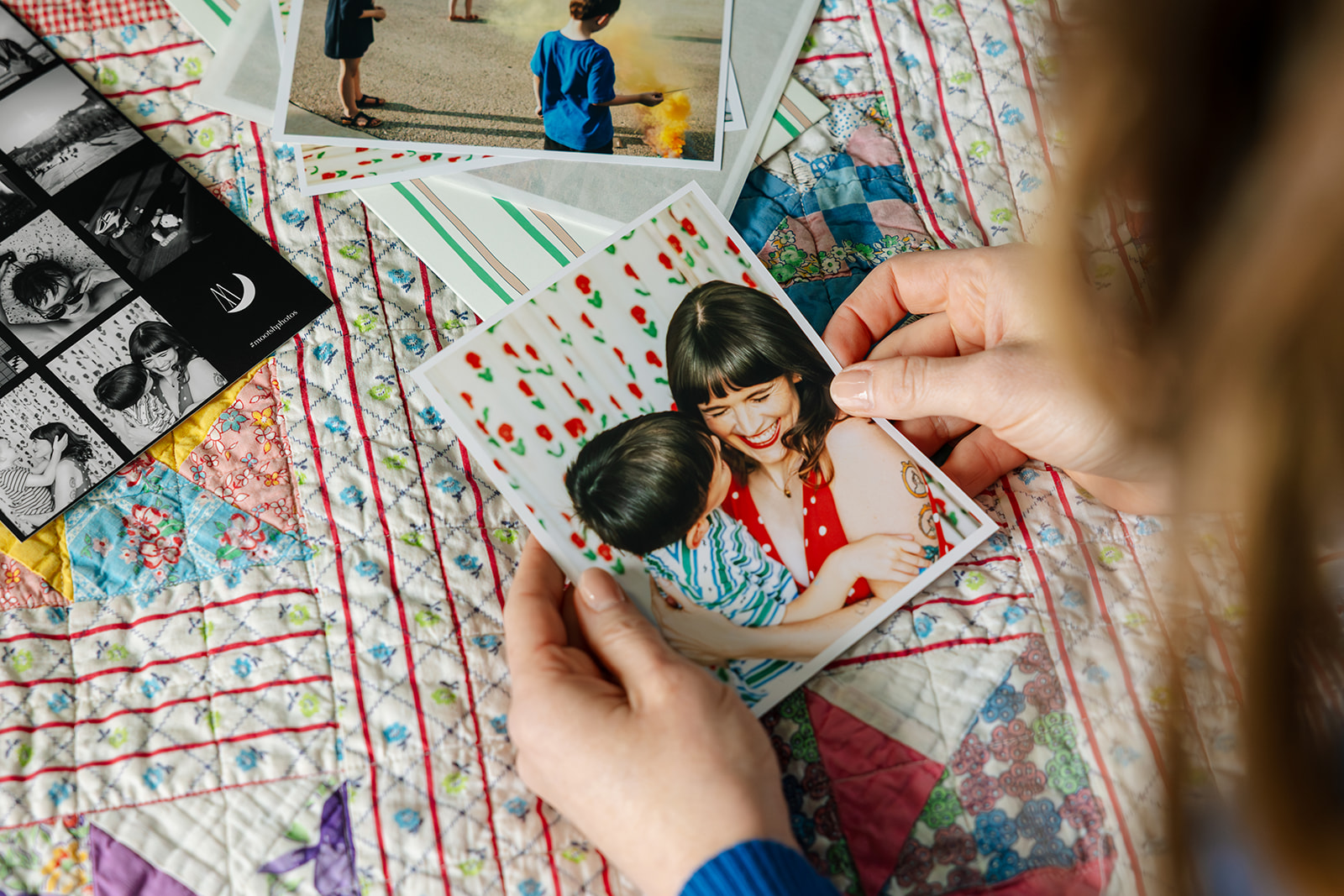 Printed photo of mother and son